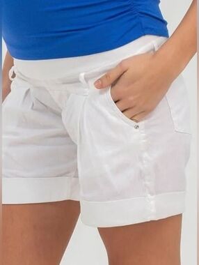 Pietro Brunelli White Roll-Cuff Bermuda Shorts